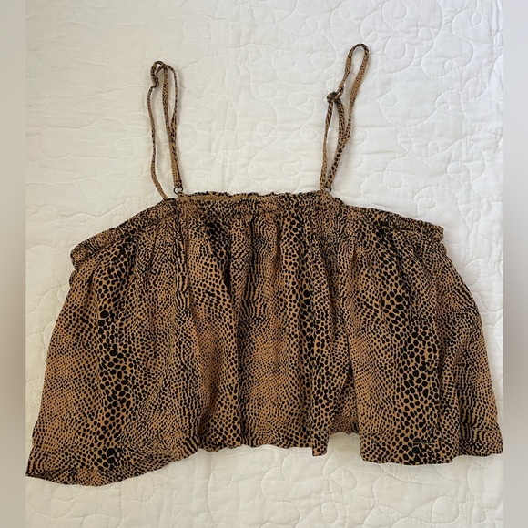 Volcom Animal Print Snakedown Cami Crop Top - Picture 3 of 7